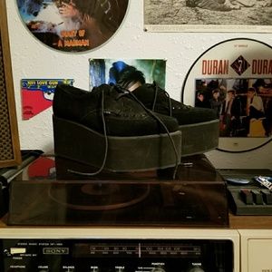 T.U.K. Black Suede 3" Platform Creepers